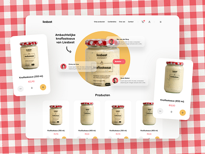 Webdesign for Liesbest artisanal branding design e commerce friendly garlic garlic sauce illustration logo sauce ui webshop