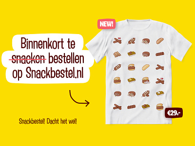 Snackbestel merchandise (just for fun) branding design fries frikandel hamburger illustration merchandise new order patat snack snackbestel soon