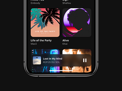 iOS Music App apple music dark mode design system ios ios 12 ios 13 iphone iphonexs minimal music music album music art now playing spotify