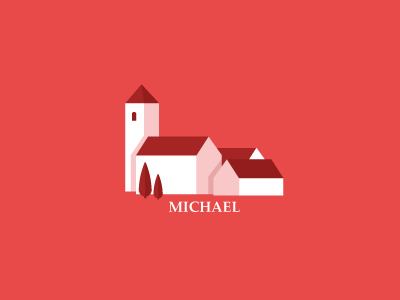 Michael city clothing design flat house illustrator island modern red village