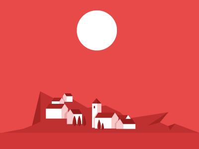 Michael city clothing design flat house illustrator island modern red village