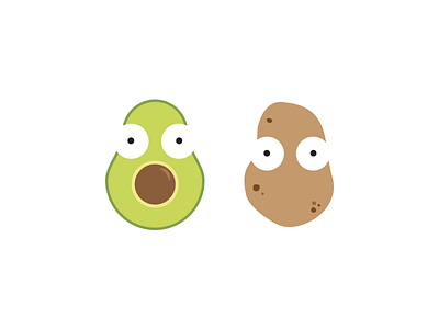 Avocado + Potato avocado cartoons characters comics fruits funny illustrations potato veggies