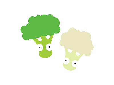 Broccoli + Cauliflower broccoli cauliflower characters comics fun funny vegan vegetables veggies