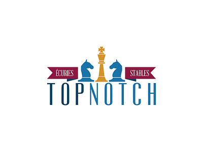 TopnNtch Stables Logo branding chess design equestrian horse horses logo marketing royal stables