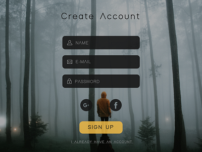 Daily UI #01 Sign Up clean concept create account daily ui design forest minimal sign up ui ux