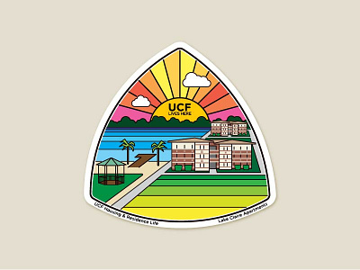 UCF Housing Sticker Series - Lake Claire Apartments illustration lake claire sticker sticker series stickers ucf housing