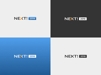 Next! 2018 Conference Logo 2018 blue branding color conference design gradient identity logo mark type typography