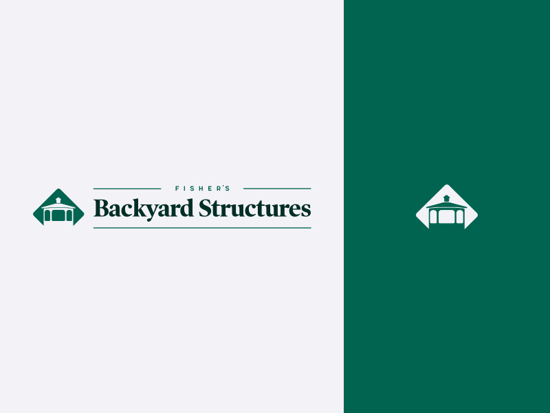 Fisher's Backyard Structure - Logo typography gazebo logo design branding design icon mark logo mark logo branding