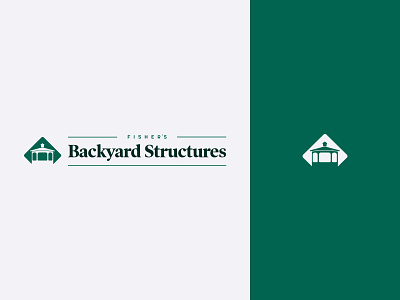 Fisher's Backyard Structure - Logo branding branding design gazebo icon mark logo logo design logo mark typography