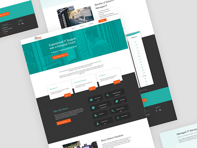 Sidium Solutions - Website homepage icons it services price table teal technology typography website website design