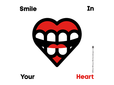 Smile In Your Heart heart illustration line vector