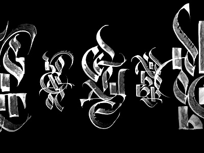 Cyrillic calligraphy behance black bw calligraphy cyrillic flatpen ink project
