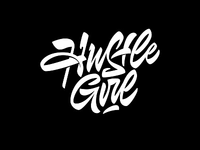 Hustle Girl brushlettering handlettering lettering script