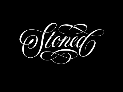 Stoned calligraphy lettering script type typogaphy