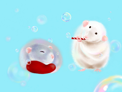 Wish you a bubble dream | Illustration illustration procreate valentines day year of the rat