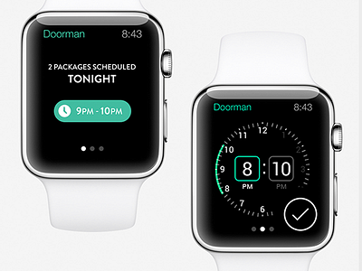 Apple Watch Doorman App Mockup apple clock doorman interaction scheduling time