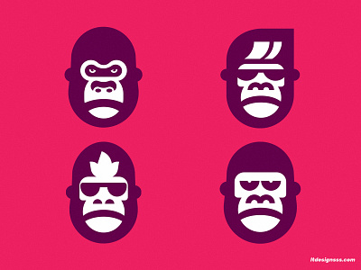 Gorillaz ape cool flat art flat design fun funky monkey geometric shapes glasses gorrila gorrilas icon illustration loog ltdesignsss mark miserable monkey serious simple shapes