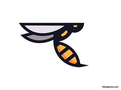 Wasp 2d bee daily design design flat flat art flat design geometric shapes icon identiy illustration illustrations logo mark mascot minimal simple simple shapes vector wasp