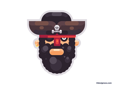 Pirate (sticker) 2d character character design design flat flat art flat character flat design geometric shapes icon illustration illustrations pirate pirates shapes simple simple shapes stickers vector