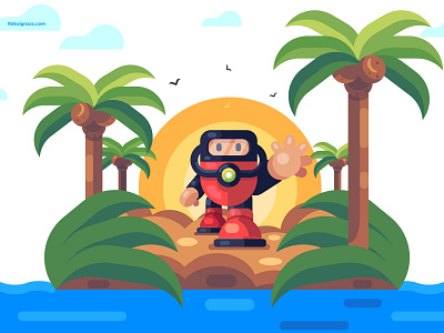 Name the Game? 2d design 2d games character diver flat art flat desgin game character game design games hero icon illustration illustration art illustrations island mobile game scubba sunshine