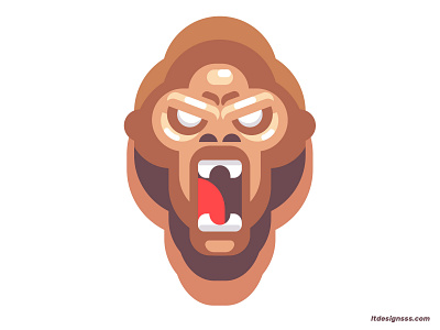 Angry Monkey 2d 3d angry gorrila angry moneky character design design flat flat art flat design flat illustration gorrila illustration illustration design illustrator mark mascot monkey simple simple shapes vector