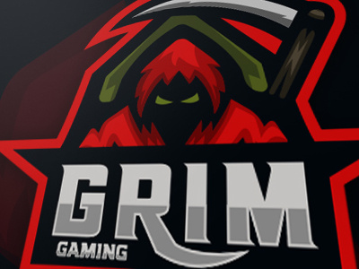 Grim Gaming design designer digital dribbble esports esportstyle gaming graphicdesign illustration illustrator logo mascot