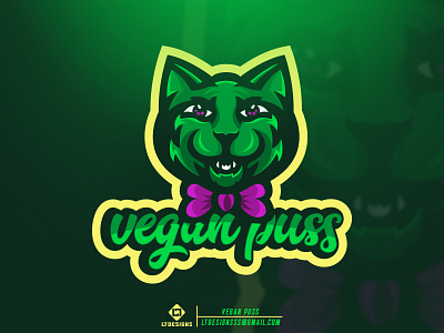 Vegan Puss apparel brand clothing design designer digital dribbble esports illustration illustrator logo mascot