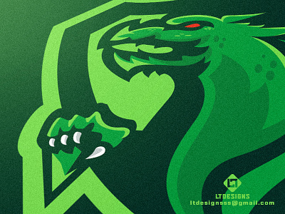 Emerald 2.0 beast bold brand design dragon esports emerald green head identity illustrator logo strong