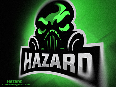 Hazard Logo (SOLD) angry esports gaming gasmask green icon logo mascot mask mean skull sports