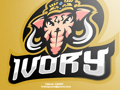 Ivory Logo brand crown elephant esports gaming ganesh identity ivory logo sports team