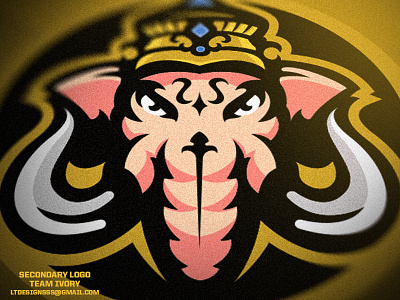 Secondary Logo (Team IVORY) art brand elephant esports gaming identity illustraor ivory logo sports team vector