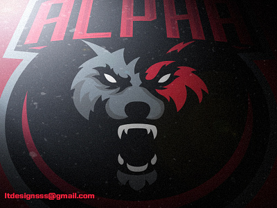 Alpha -Secondary Colour Version- alpha design designer esports gamers games gaming illustration illustrator sports teamalpha wolf