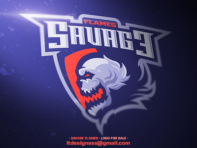 Savage Flames agressive bold design designer esports flames gamers gaming illustration mean skull sports