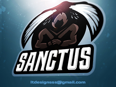Sanctus agressive archangel bold designer esports gamers gaming illustration mean sports wings