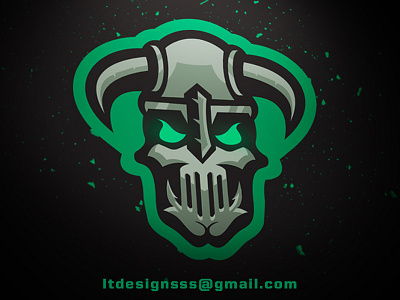 Viking Skull agressive bold designer esports gamers gaming green illustration mean sports viking