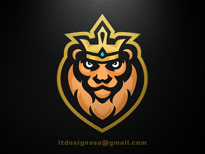 Lion bold catoon crown design designer esports illustrator king lion