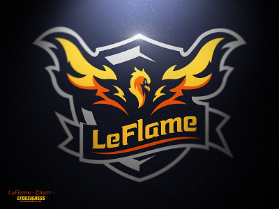 LeFlame bird bold cool design esports fire gamers gaming leflame phoenix sports