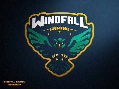 Windfall Gaming brand branding esports gaming identity logo logodesign owl sports sportsbranding sportslogo team