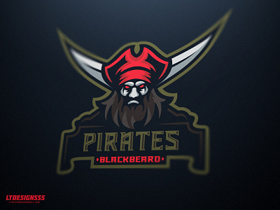 Pirates blackbeard brand esports identity illustration illustrator logo mascot old pirate sports vintage