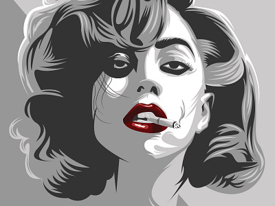 Bertha art artist graphicdesign illustration illustrator ladygaga portrait poster sincity