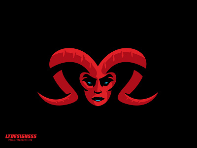 Demonika Red brand branding deamon demonic demonika devil devilwoman female horns identity. logo mascot sports sportsbranding sportsidentity sportslogo woman