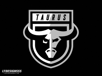 Taurus (B & W) brand branding bull bullcrest crest designer identity logo mascot shield sports sportsbranding sportsindentity taurus