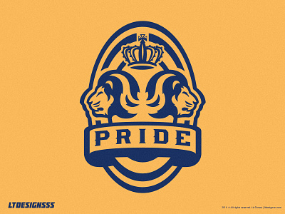 Pride (gold) badge crown football lion lion badge lion logo lions logo logo design mascot pride royal royalty soccer sports sports badge sports branding sports identity