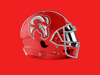 Red "devil" football football helemt helmet logo mascot ram rams sports sports brading sports design sports identity