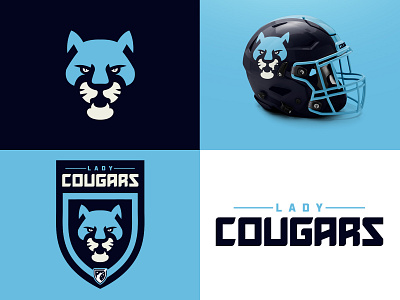 Lady Cougars (identity) bold branding cougars football graphicdesign identity illustration illustrator league logo ltdesignsss mascot sports sports brading sports identity typography wfl