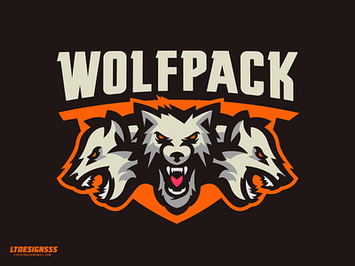 Wolfpack bold branding designer esports gaming heads identity illustration logo mascot mascots sports sports logo wolf wolves