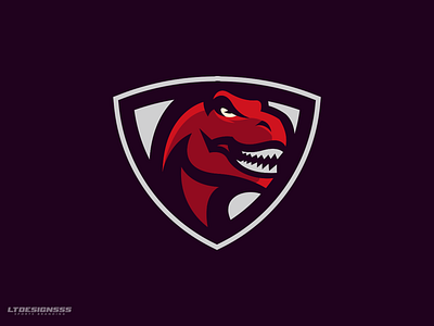 Rex badge dino dinosaurus esports gamers gaming logo mark mascot shield sports sports branding sports identity t rex