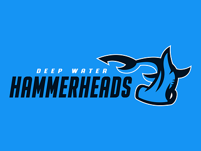 Hammerheads (blue) blue deep football gamers gaming hammerheads icon.mark league mascot ocean.water primary logo primary mark