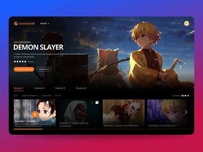 Crunchyroll Series Page Redesign anime crunchy crunchyroll design figma henderson hokh kurt roll ui ux web