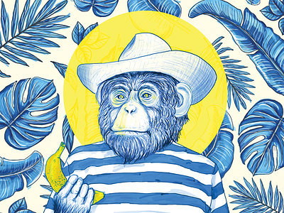 The Creator banana creator digitalart illustration monkey